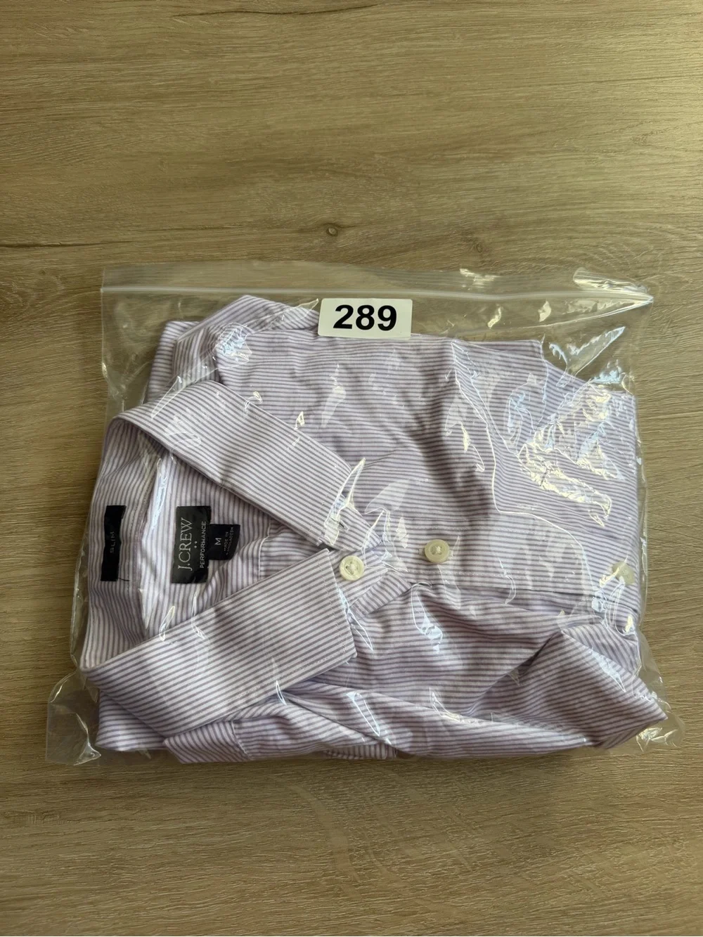 J. Crew Men's Performance Slim Light Purple Striped Button Down Shirt SZ M